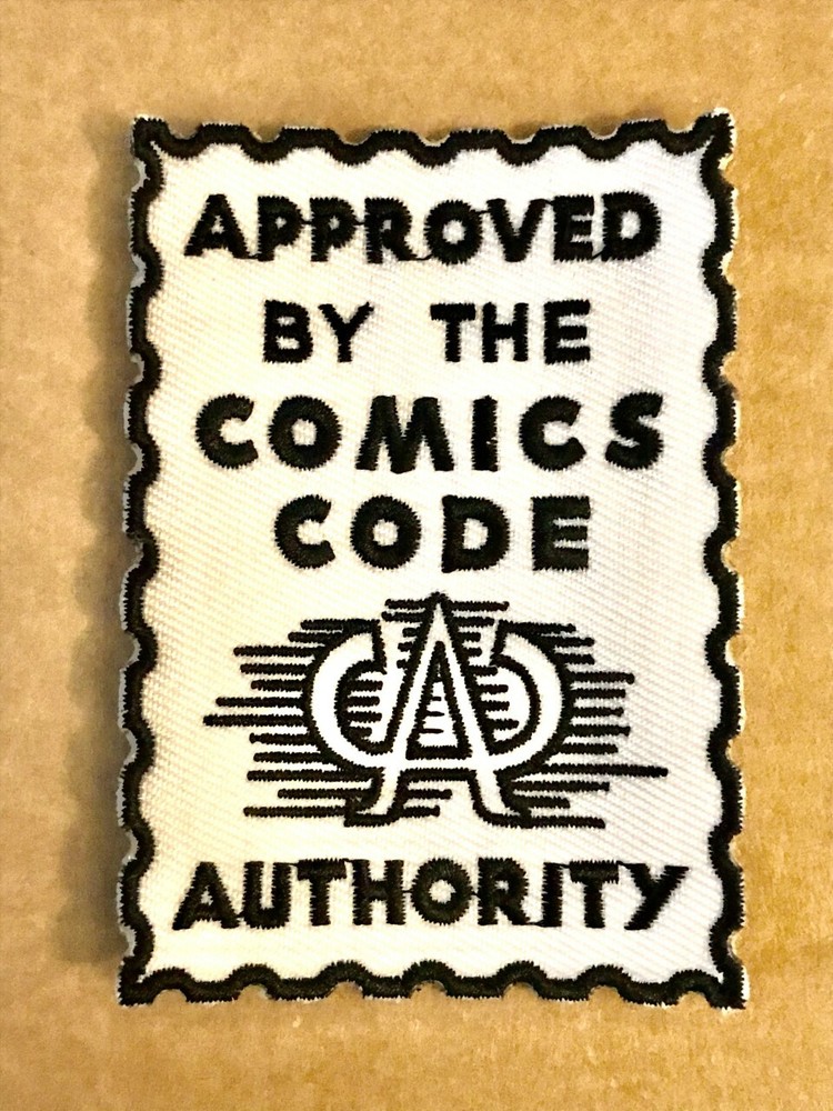 APPROVED BY THE COMICS CODE AUTHORITY Stamp Embroidered SEW ON PATCH 3.25X4.5"