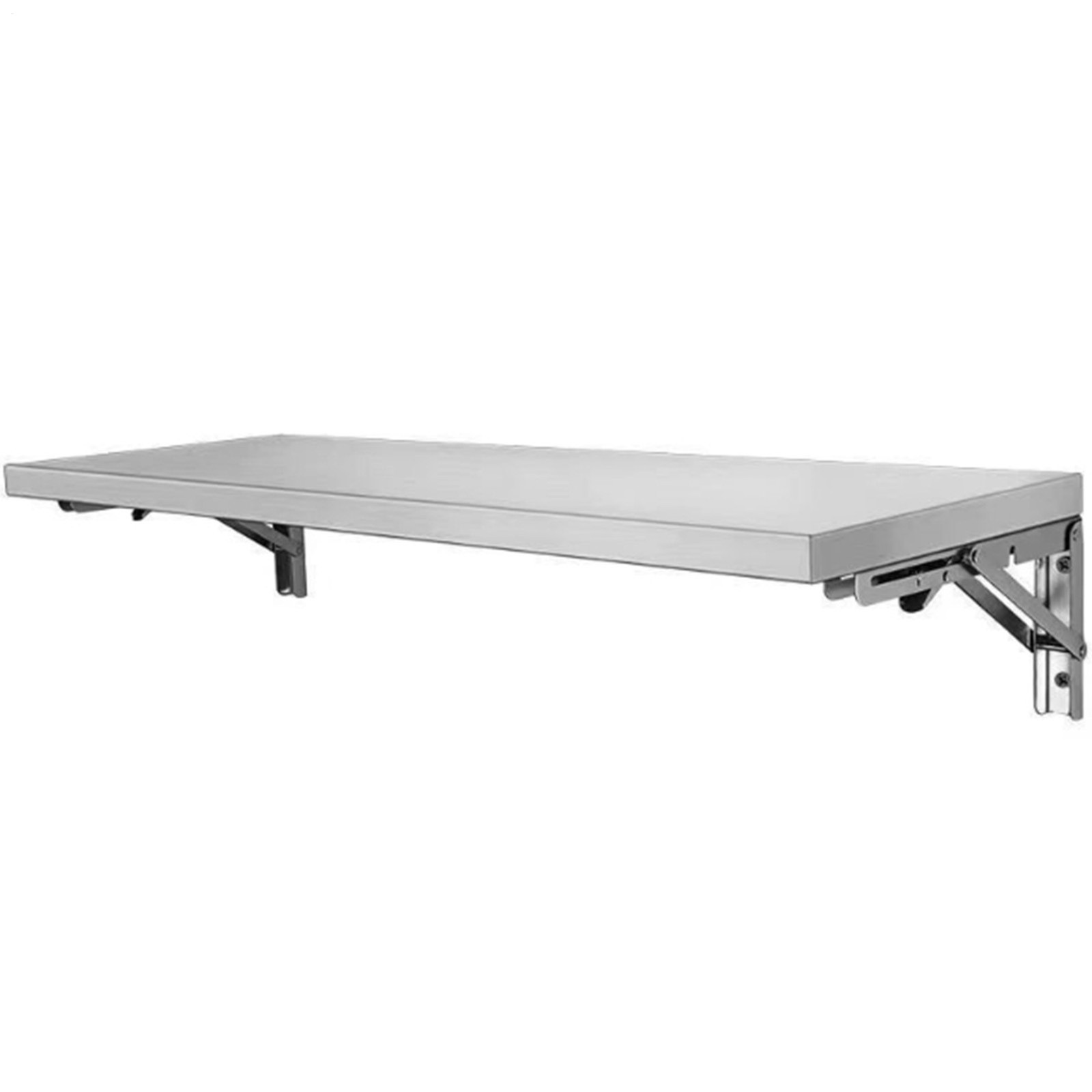 Folding Concession Shelf 70" x 12", Stainless Steel Drop Down Food Serving Stand