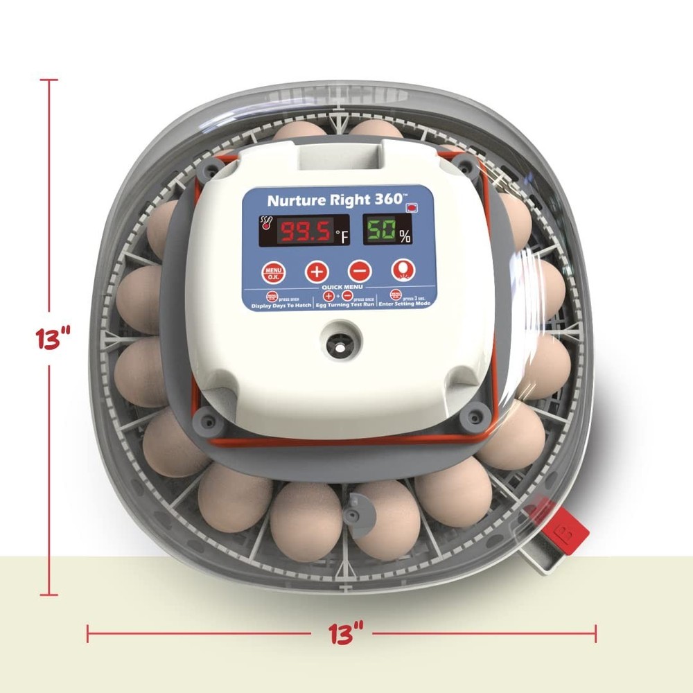 Nurture Right Egg Incubator for Hatching Chicks, Holds 12-22 Eggs, Automatic ...