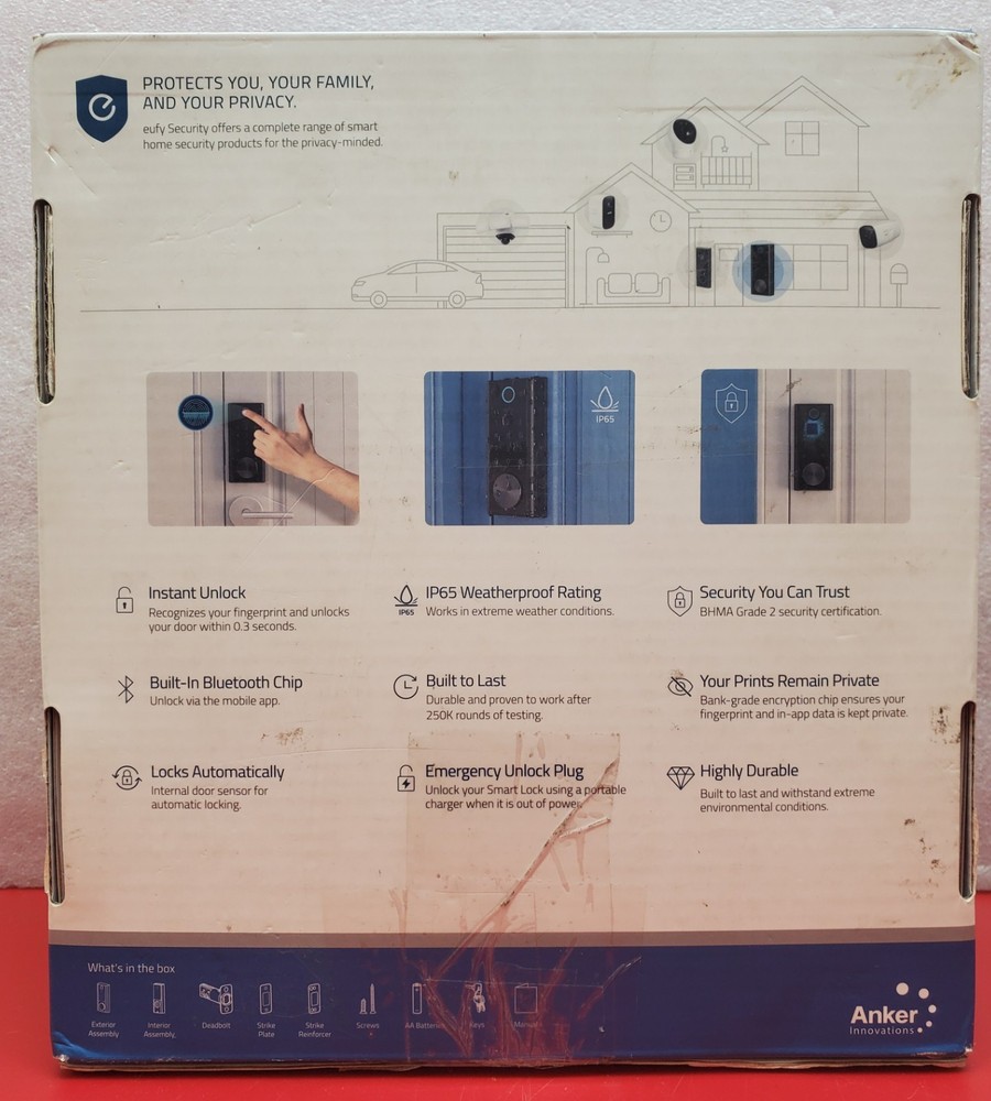 Eufy Security Smart Fingerprint/Bluetooth Touch Lock (T8510) Security Lock