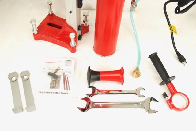 BLUEROCK Tools ® 4Z1WS CONCRETE CORING DRILL W/ STAND & 1"-4" CORE BIT SET