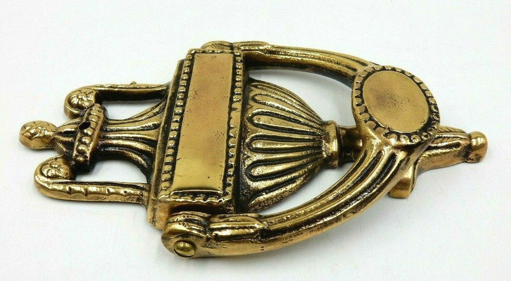 VINTAGE SOLID BRASS VIRGINIA STYLE BLANK MONOGRAM SPACE DOOR KNOCKER