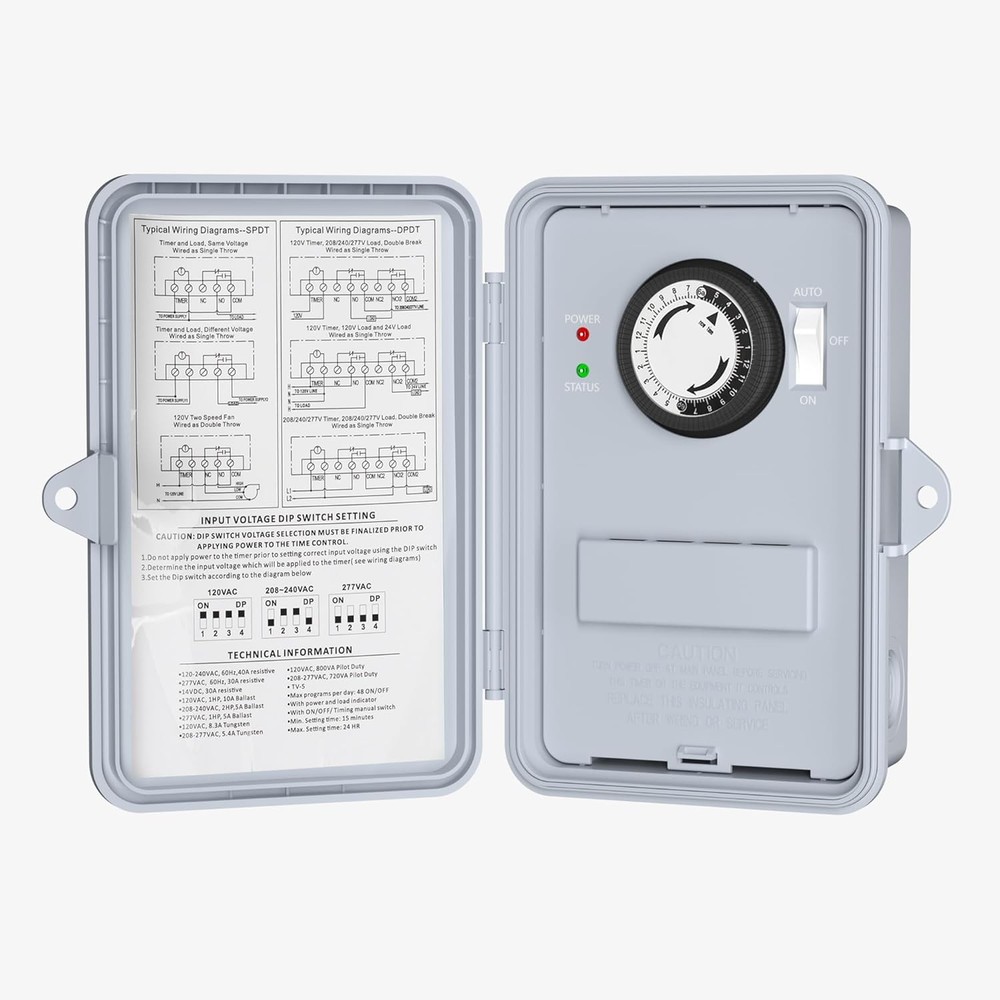 BN-LINK 24Hr Programmable Pool Pump Timer Mechanical Box Heavy Duty For Pool