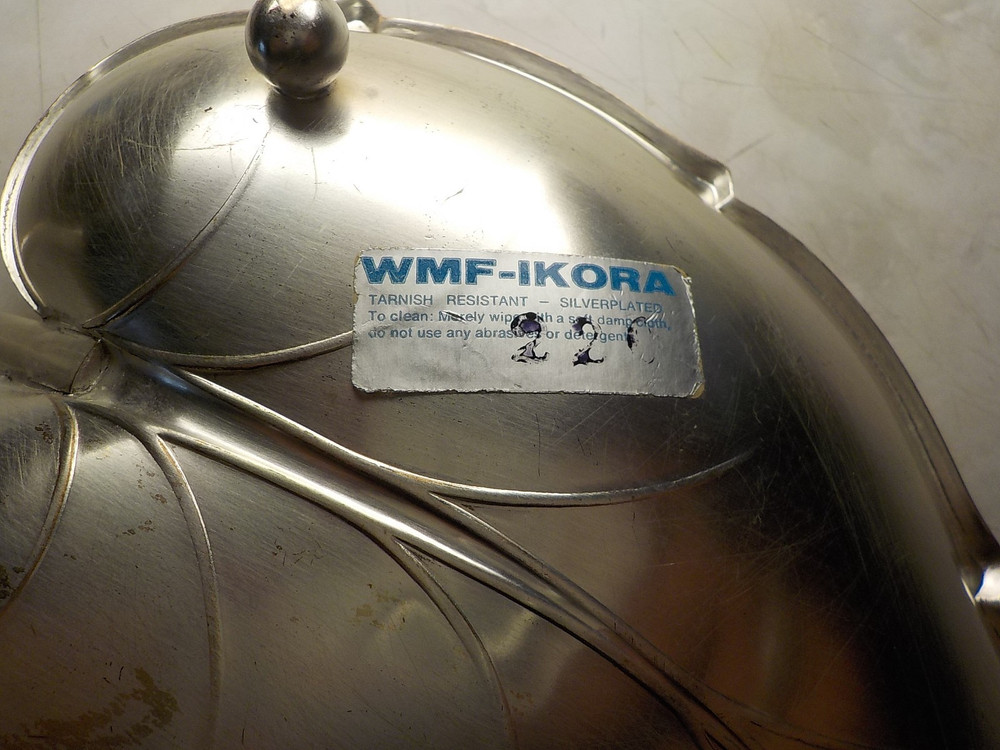 WMF Ikora Silver-plated Leaf Shaped Dish Swirl Brushed