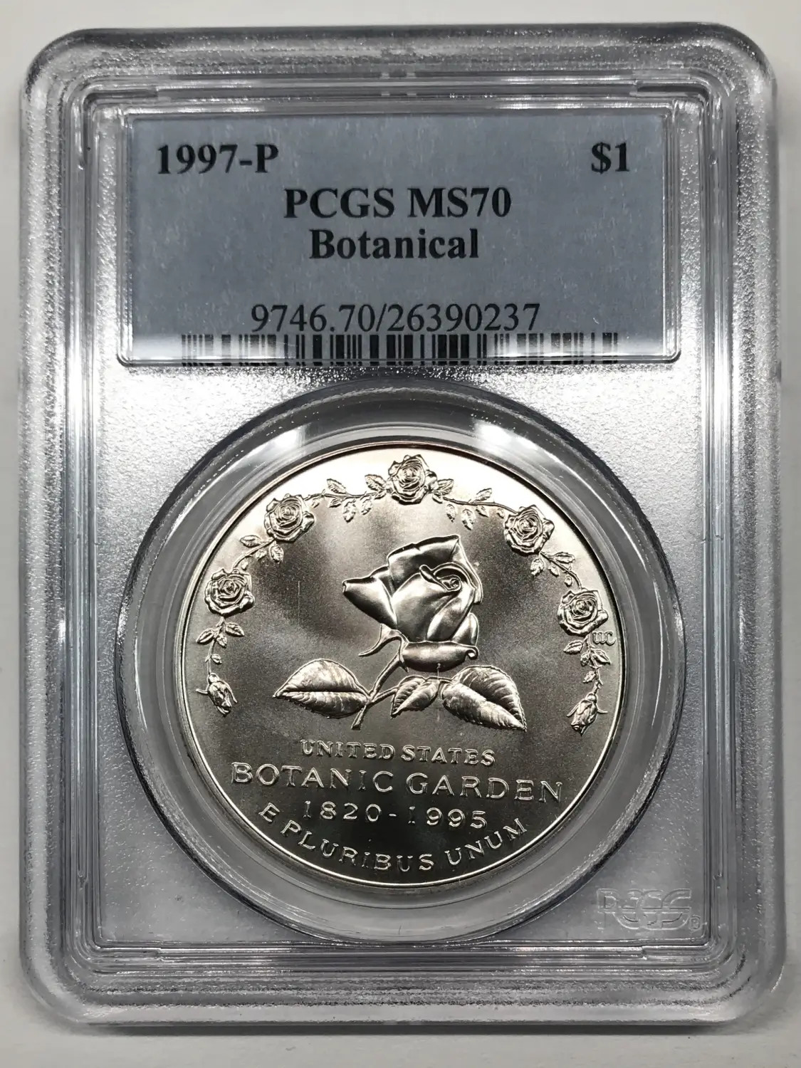 1997 P Botanic Garden 175th Anniversary Silver Dollar PCGS MS-70 - Botanical