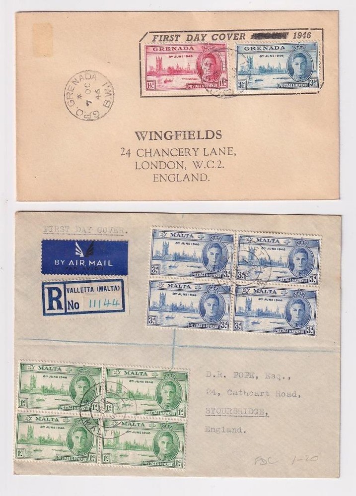 Br Commonwealth GVI First Day Covers, Covers.