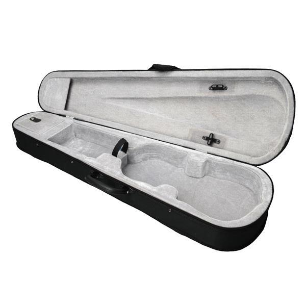 Durable Cloth Fluff Triangle Shape Case Silver Gray Lining for 4/4 Violin Black