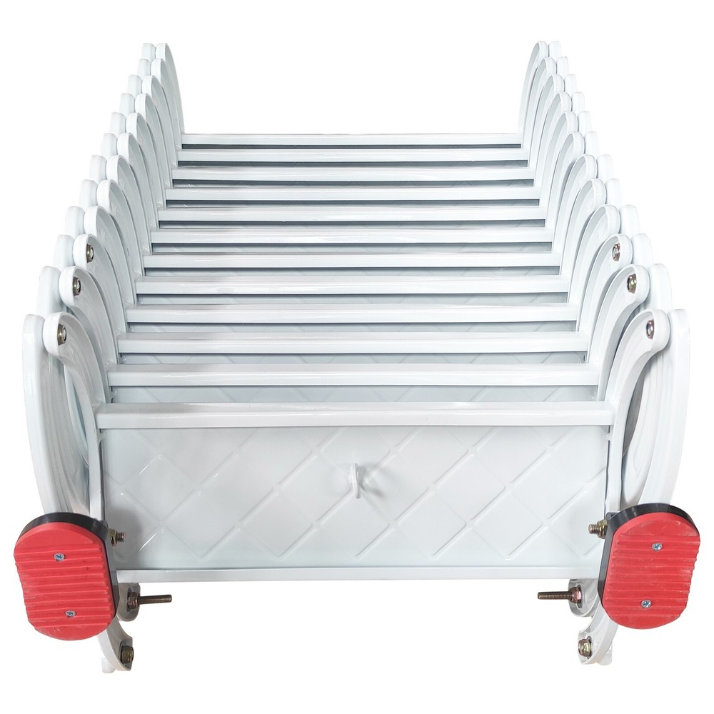 Pull Down Attic Ceiling Ladder 9.84ft White Folding Loft Stair 27.56''x 39.37''