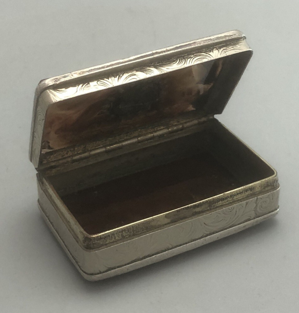Antique Silver & Agate Snuff Box AF EELZX