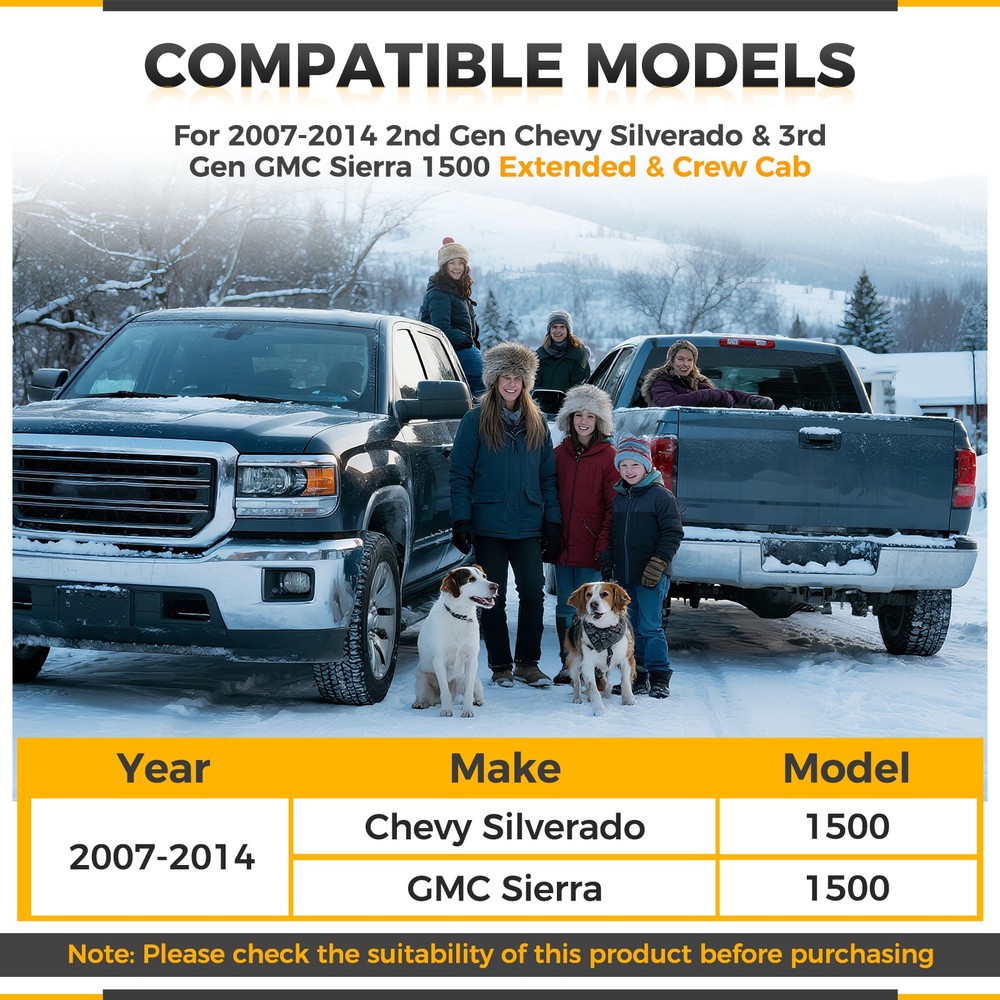 Mid-Rear Frame for 2007-2014 Chevy Silverado 1500 Ext & Crew Cab 2nd/3rd gen