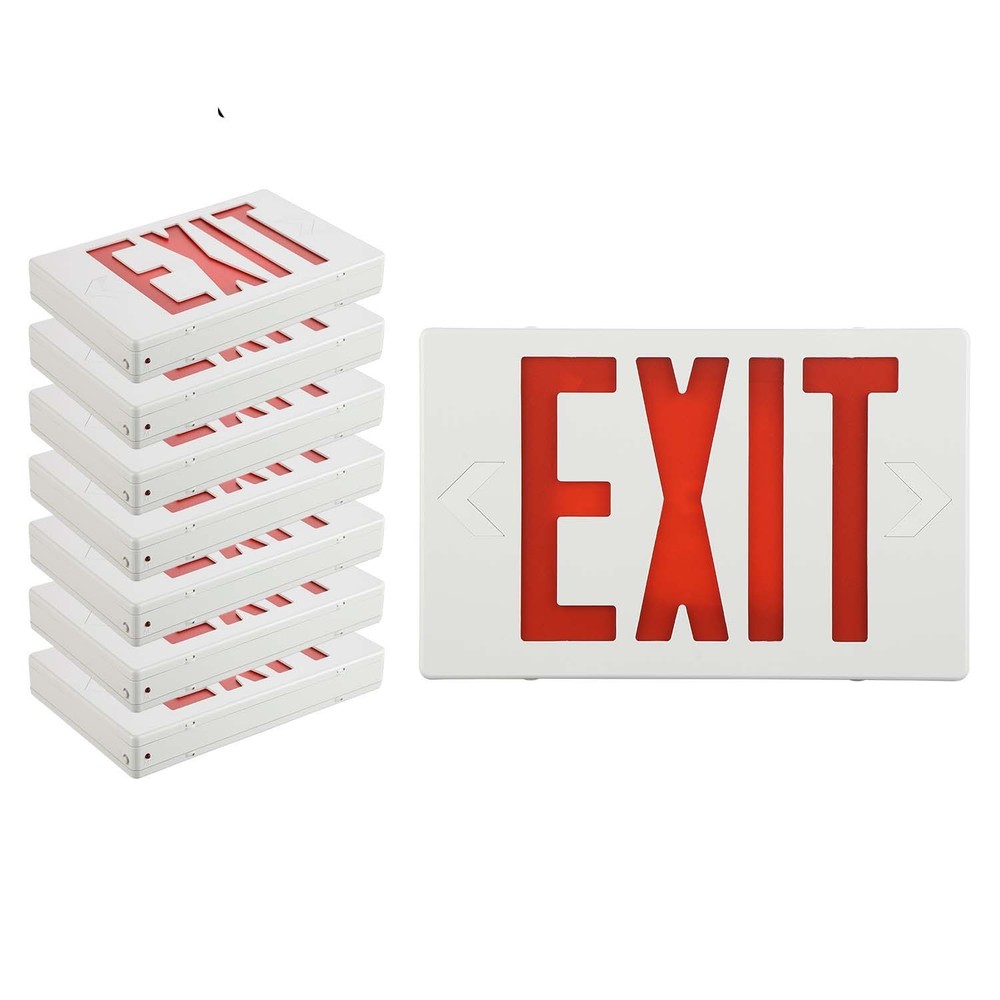 UL Listed 18 Packs Red Led Exit Sign & Exit Light with Battery Backup Combo.