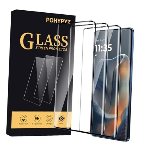 3 Pack Screen Protector for Moto edge 60, UltraClear, 9H Hardness, Bubble-Free