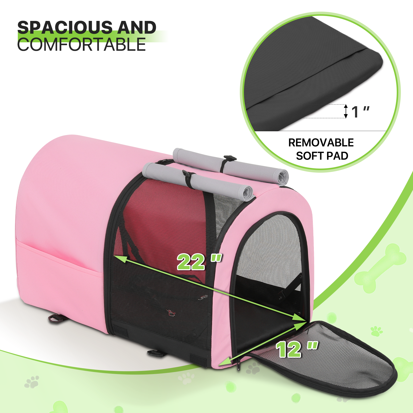 Double 4 Wheels Layer Dog Stroller Folding Carrier Cage Travel Detachable Basket