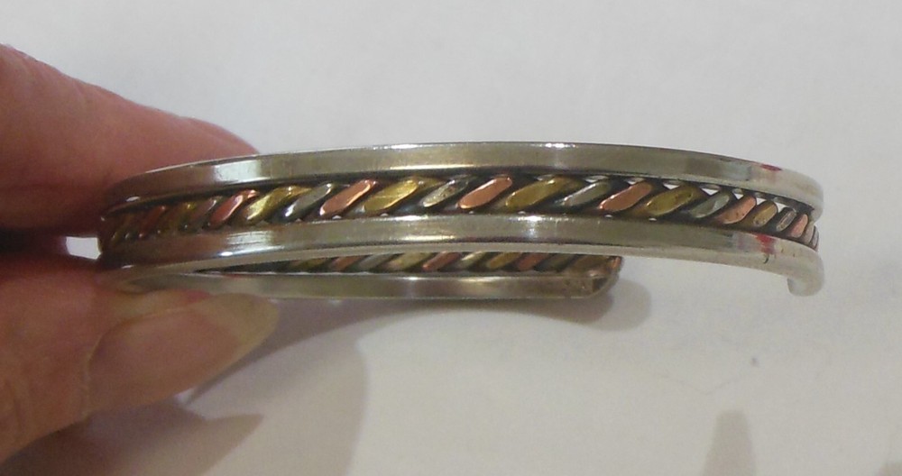 Silver-tone Silver & Copper Cuff Bracelet