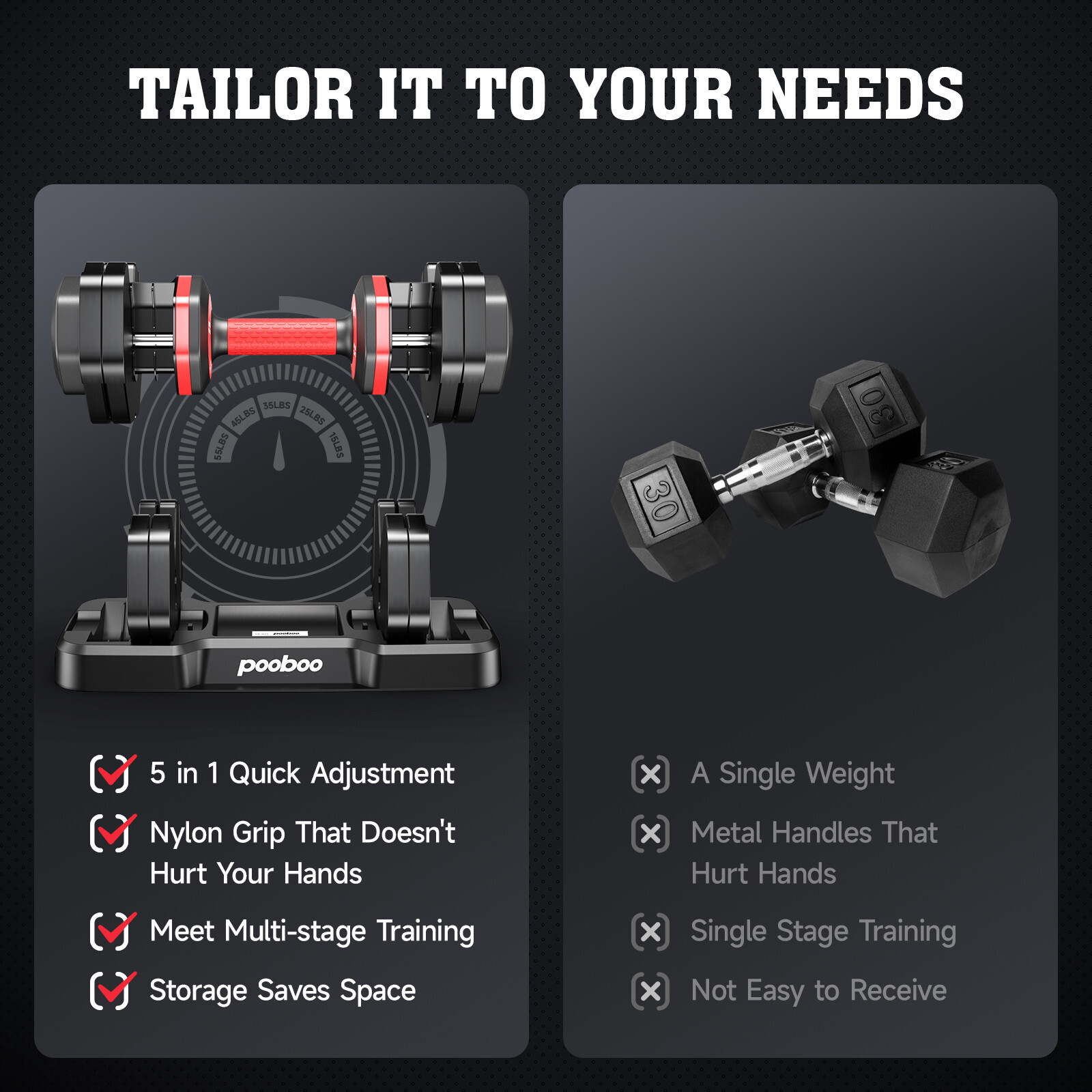 Adjust Dumbbell Set Adjustable Weight Dumbbell Set body Fitness Workout 25*2