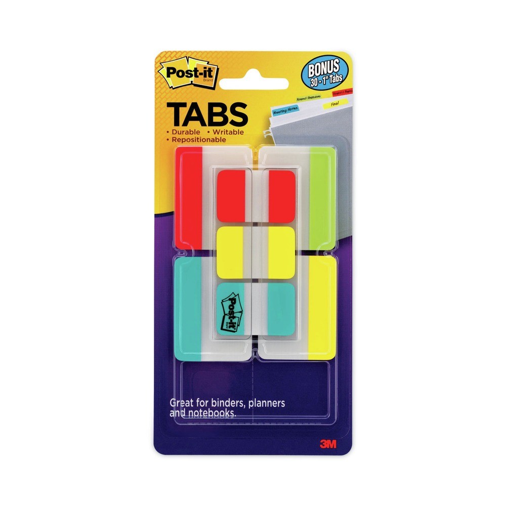 Post-it Tabs 686VAD2 Plain Solid Color Tabs - Assorted Colors/Sizes (114/PK) New