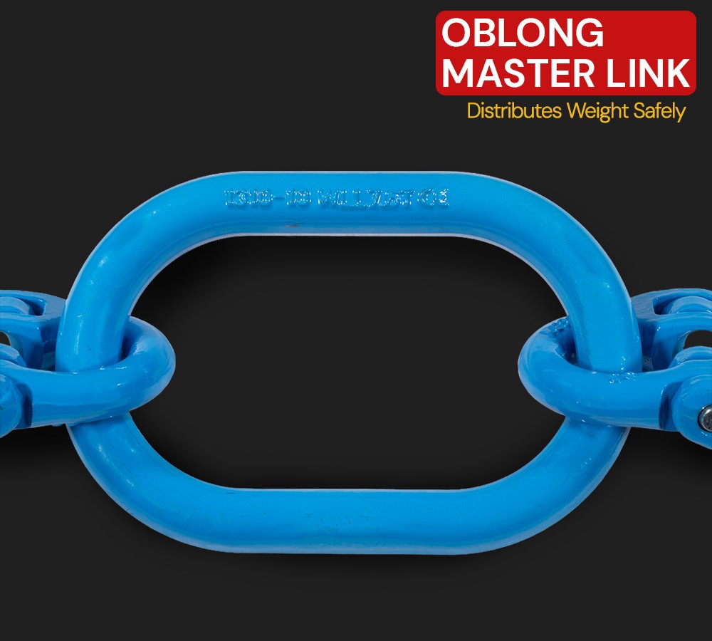 1/2" G100 Recovery Chain Adjustment w/ Foundry & Grab Hook 15000 lbs WLL Blue