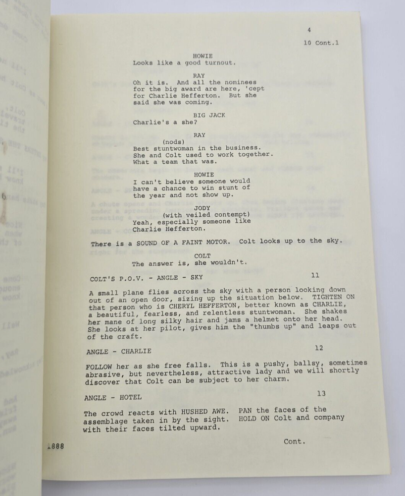 THE FALL GUY / David Braff 1982 TV Series Script, Lee Majors "Charlie"