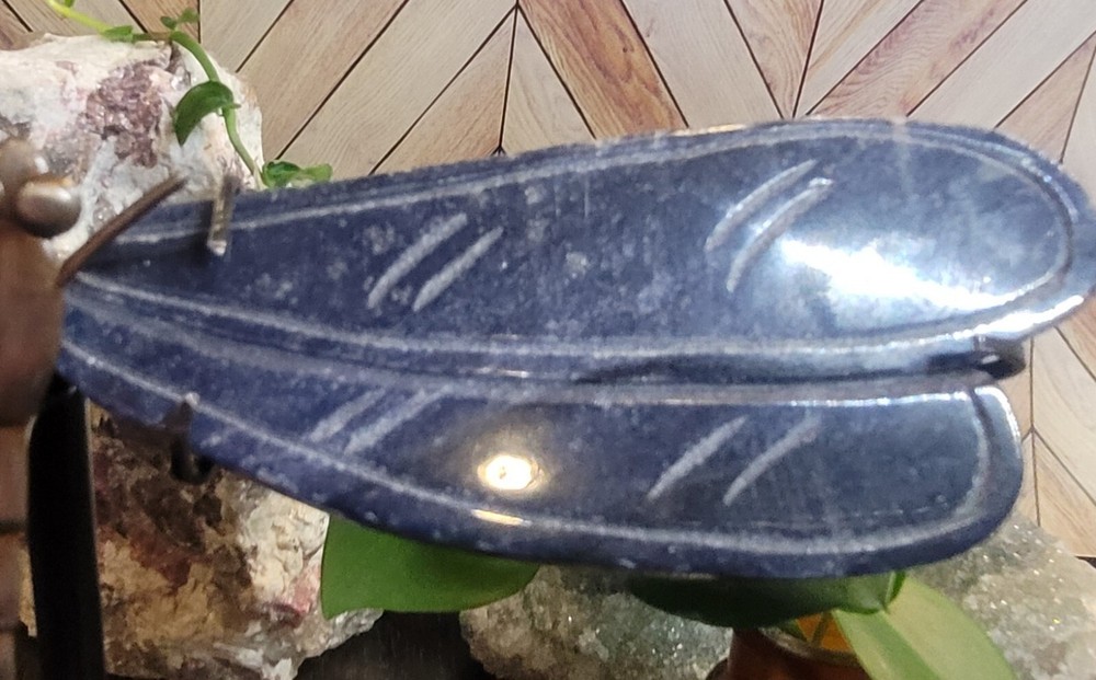Sodalite Dragonfly Wings With Stand