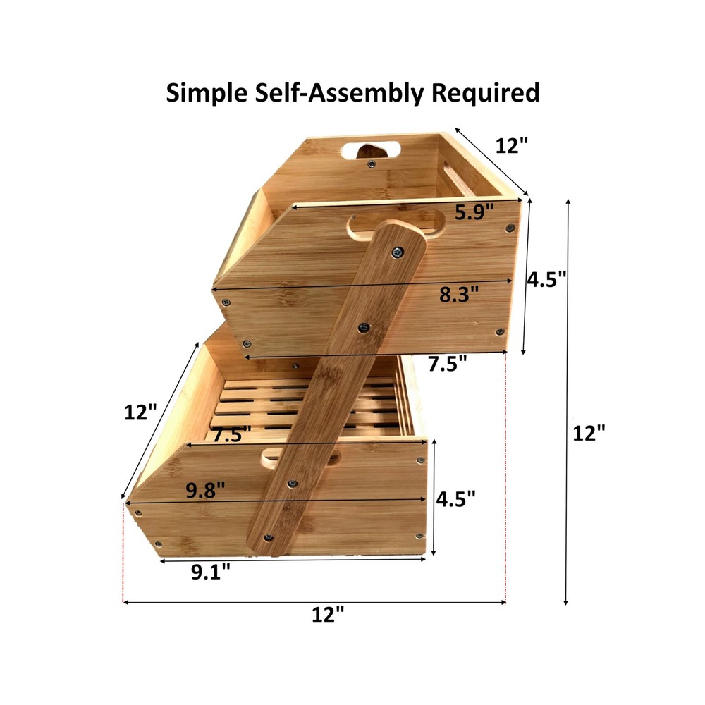 Bamboo Storage Bin - Multipurpose Open Front Stacking Bins for ... FAST USA SHIP