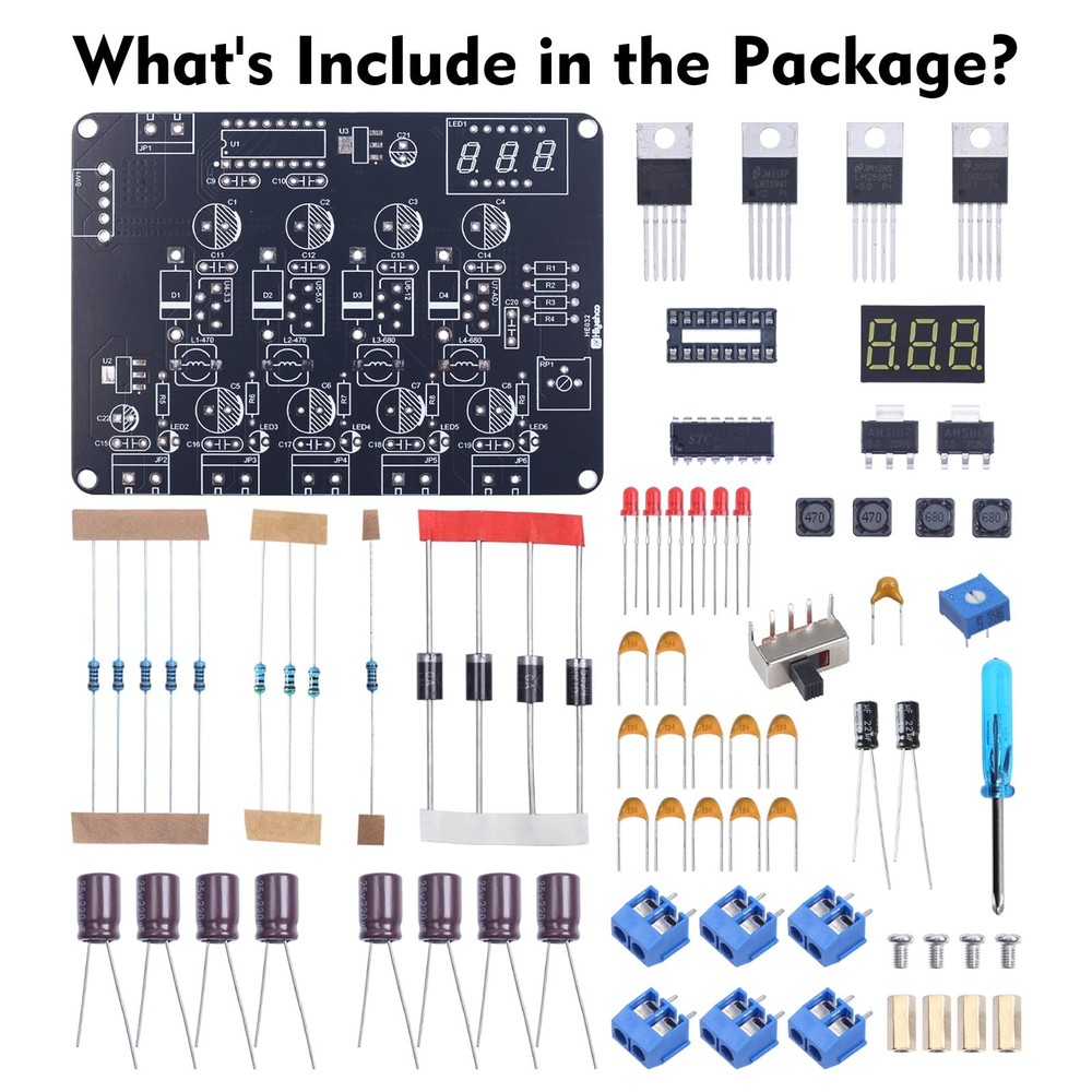 LM2596 Adjustable Power Supply Soldering Kit, DIY Electronics Learning Projec...