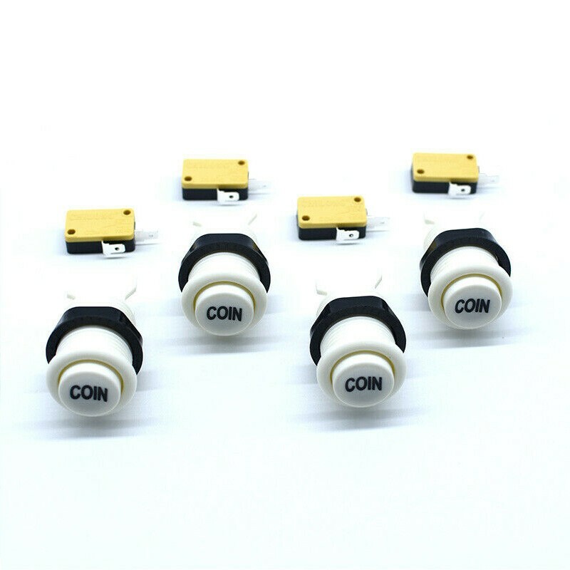 4 × HAPP Style Arcade COIN Push Button Game Player Start Microswitch JAMMA MAME