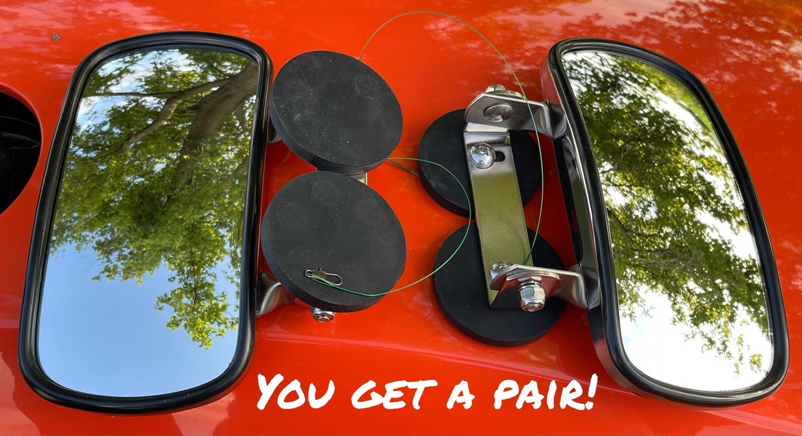 BEST YOU CAN BUY! TRACTOR MAGNET MIRRORS Skidsteer RUBBER COATED STAINLESS STEEL