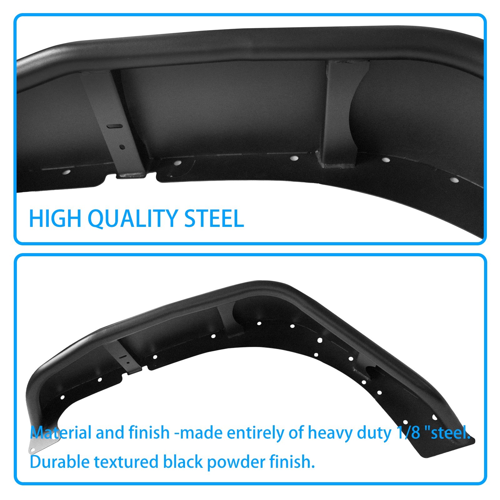 4PCS Metal Tubular Fender Flares For 2007-2018 Jeep Wrangler JK 2/4 Doors