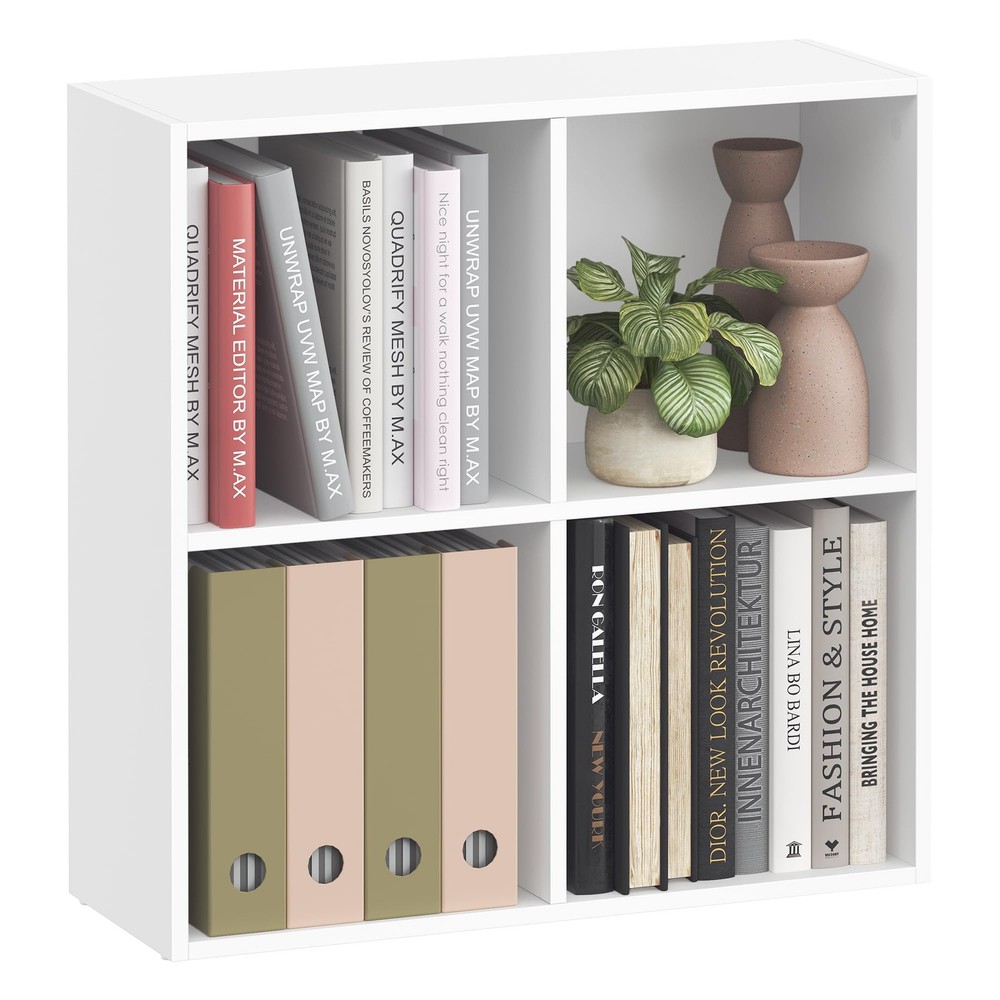 Custos Collection - Bookshelf, Bookcase, Cube Shelf with 4 Compartments, 9.4 ...