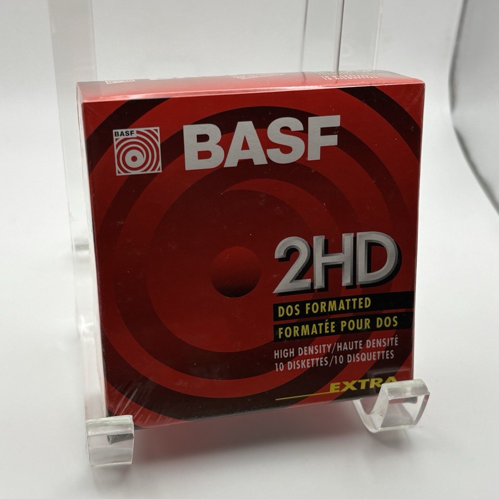 20-Pack Diskettes 3.5" BASF 2HD DOS High Density Diskettes - 2x Boxes NEW