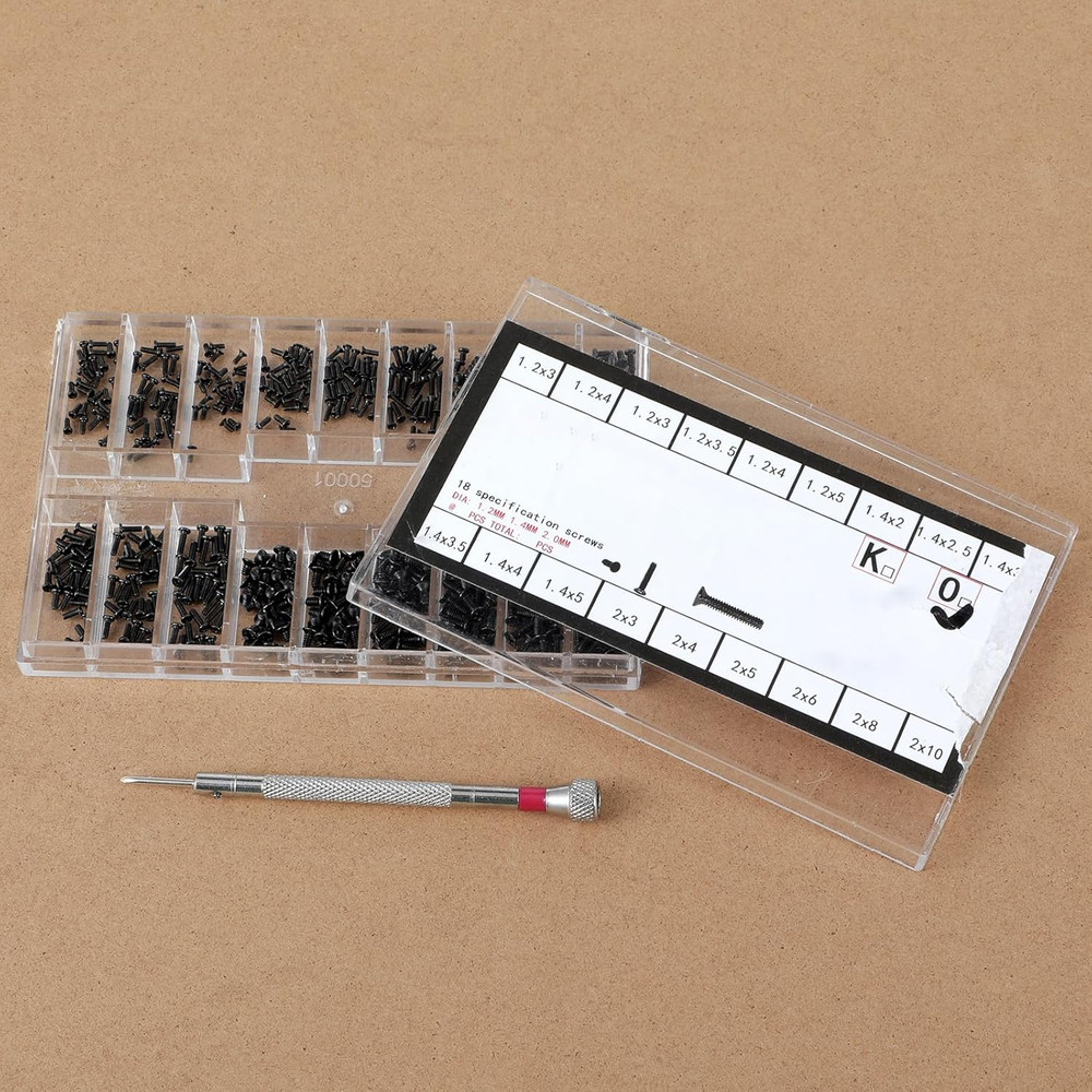 500 Pcs Tiny Screws Tiny Micro Repair Screw Kit M1.2/M1.4/M2.0 Small Replacement