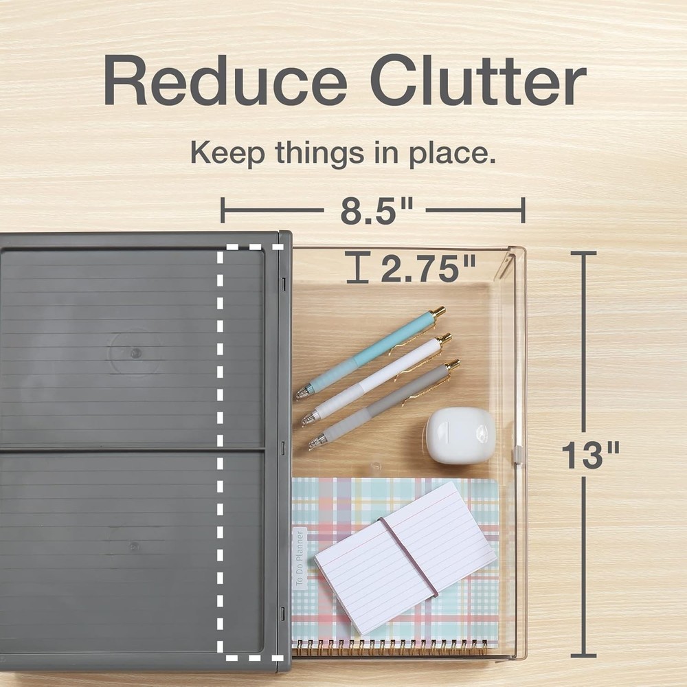 Gray Single Stackable Drawer - Durable Plastic for Home and Office Organization