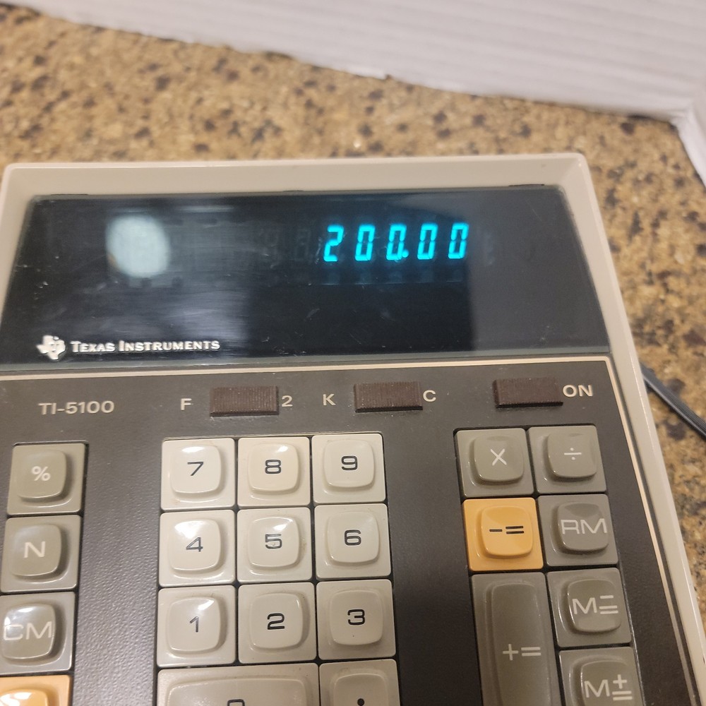 Texas Instruments Electronic Calculator TI-5100 with AC Adapter