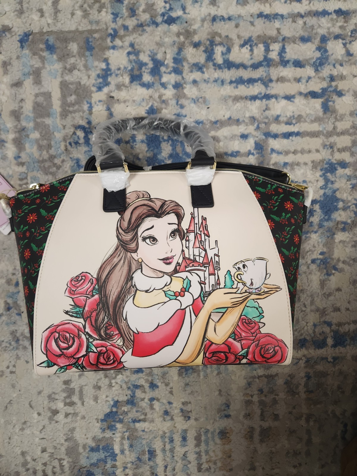 Loungefly Disney Beauty And The Beast Holiday Belle Satchel Crossbody Bag