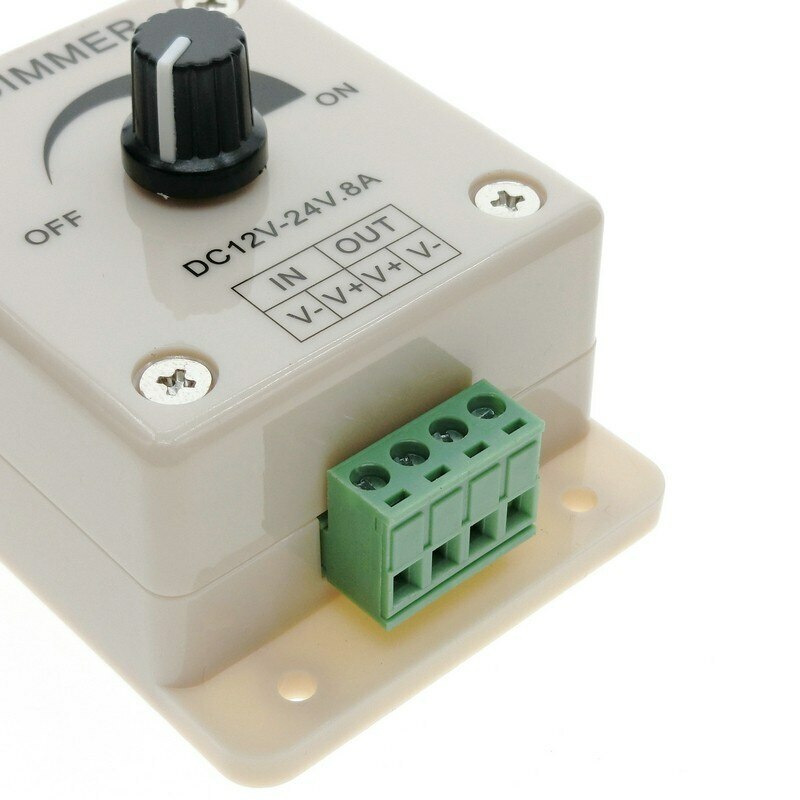 Manual Dimmer Switch for LED Strip Light, 12V 8A Mountable with Terminals
