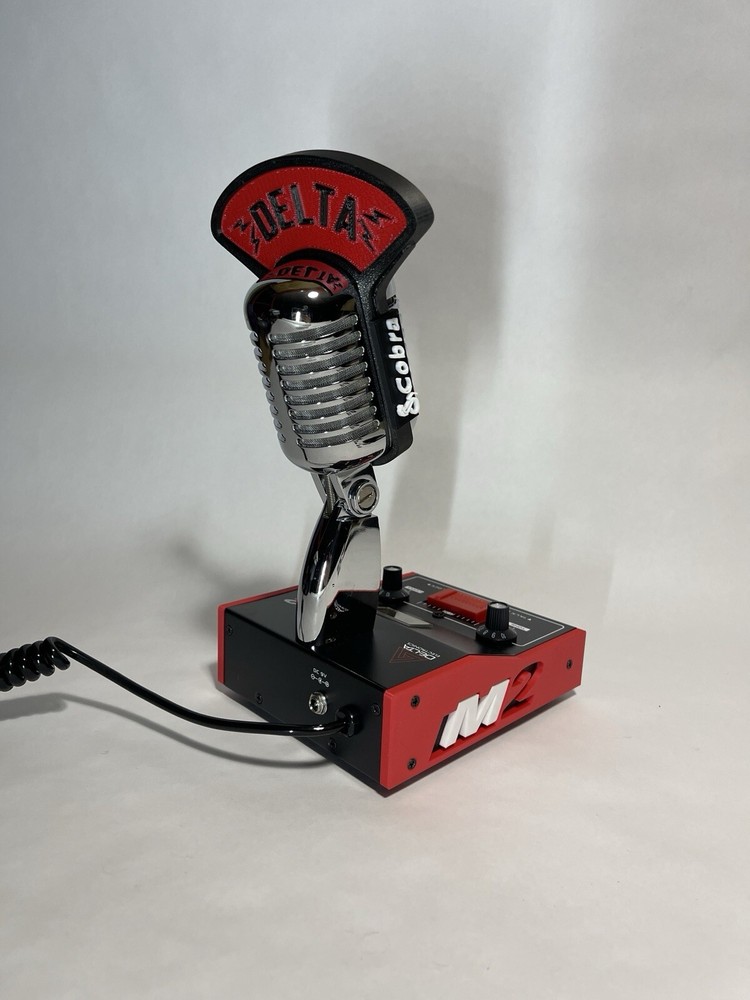 Custom CALLSIGN Base Panels (2) BLUE For DELTA M2 POWER BASE MICROPHONE CB MIC