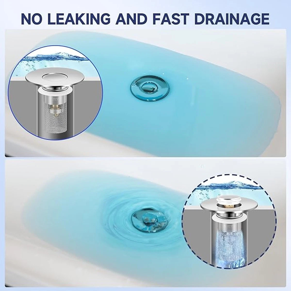 2 Pcs Bathroom Sink Stopper Hair Catcher Bathroom Pop Up Sink Drain Filter