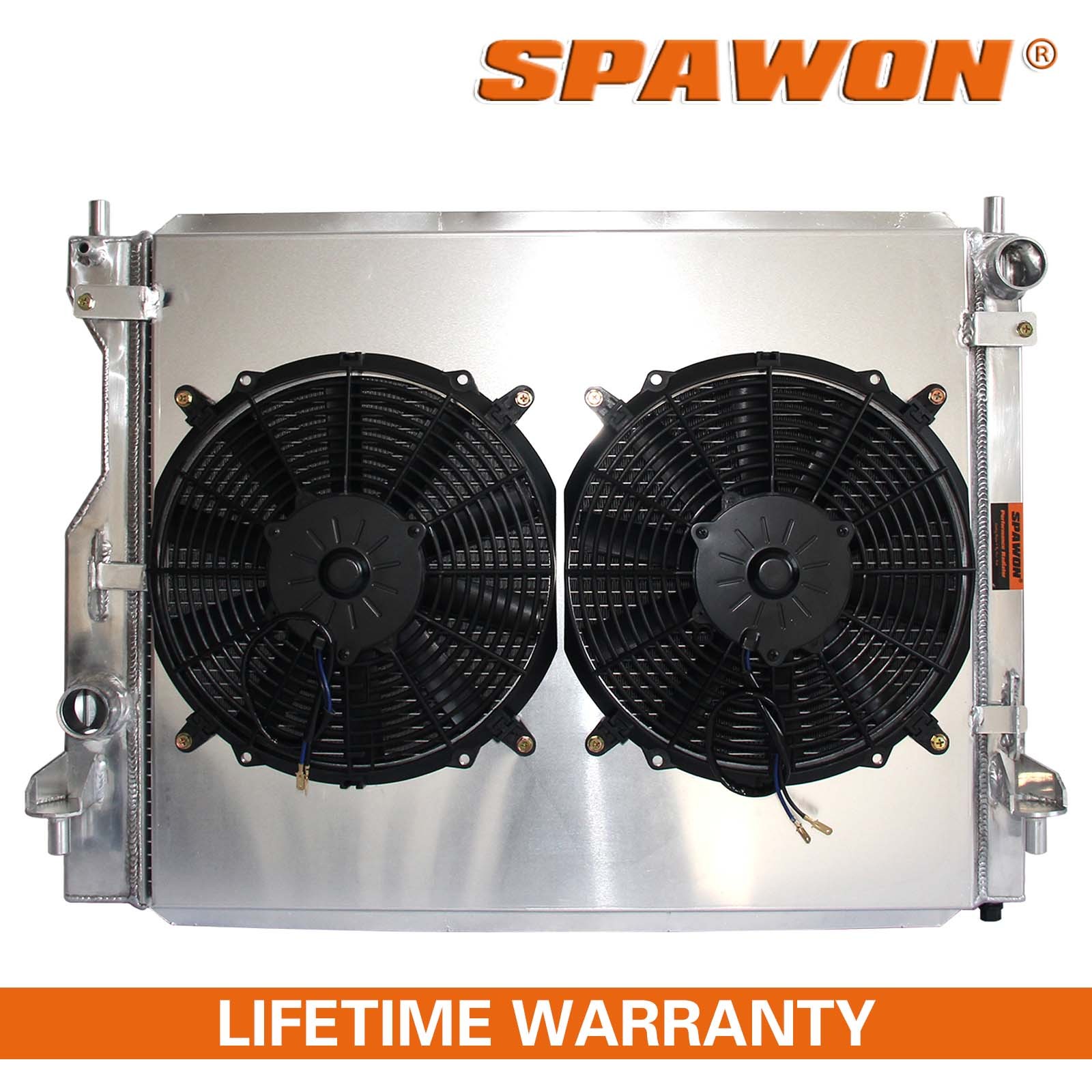 SPAWON Radiator For Ford Mustang Shelby GT 07-14 Aluminum + Fan Shroud 3Row MT