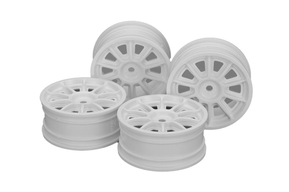 Tamiya - TH 10-Spoke Wheels, White, 24mm Width, Offset 0
