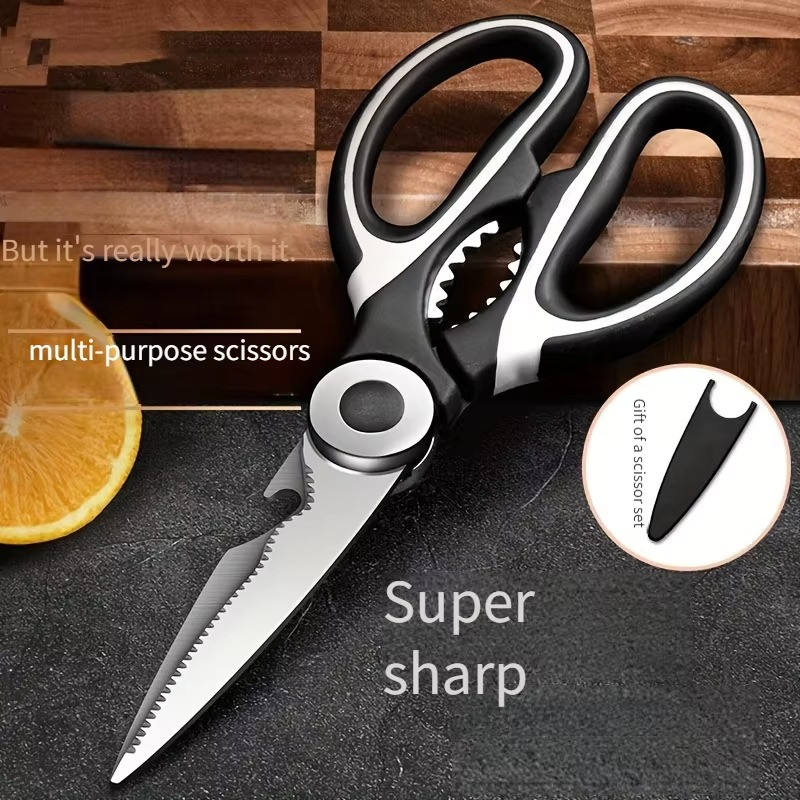Multifunctional kitchen scissors Household fish cutting meat scissors Stainless