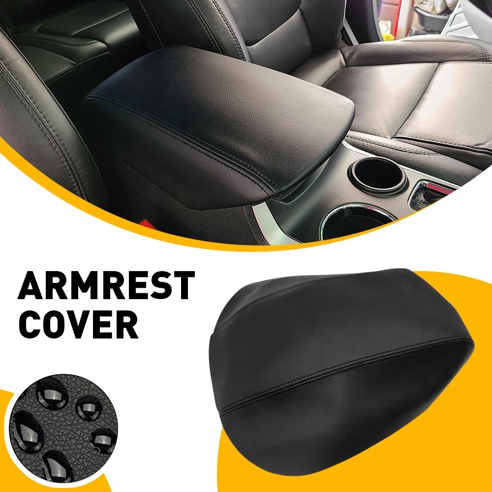 Fit 2011-2018 Explorer Ford Console Lid Armrest Cover Leather Replacement Black