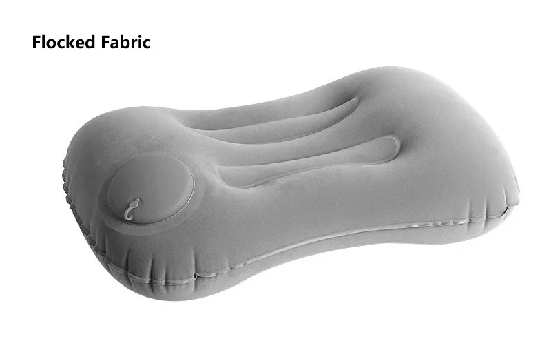 Thickened Flocking Rectangle Inflatable Neck Pillow Lumbar Support Cushion Sleep