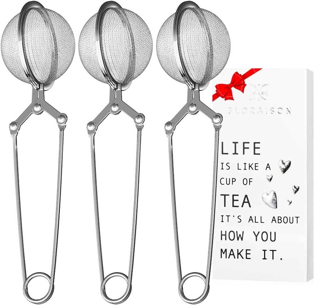 Snap Ball Tea Strainer 3 Pack Tea Infuser with Handle Tea Mesh Infuser Snap B...
