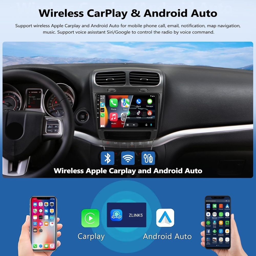 For 2012-2020 Dodge Journey Apple Carplay Car Stereo Radio GPS Android 15 2+64GB