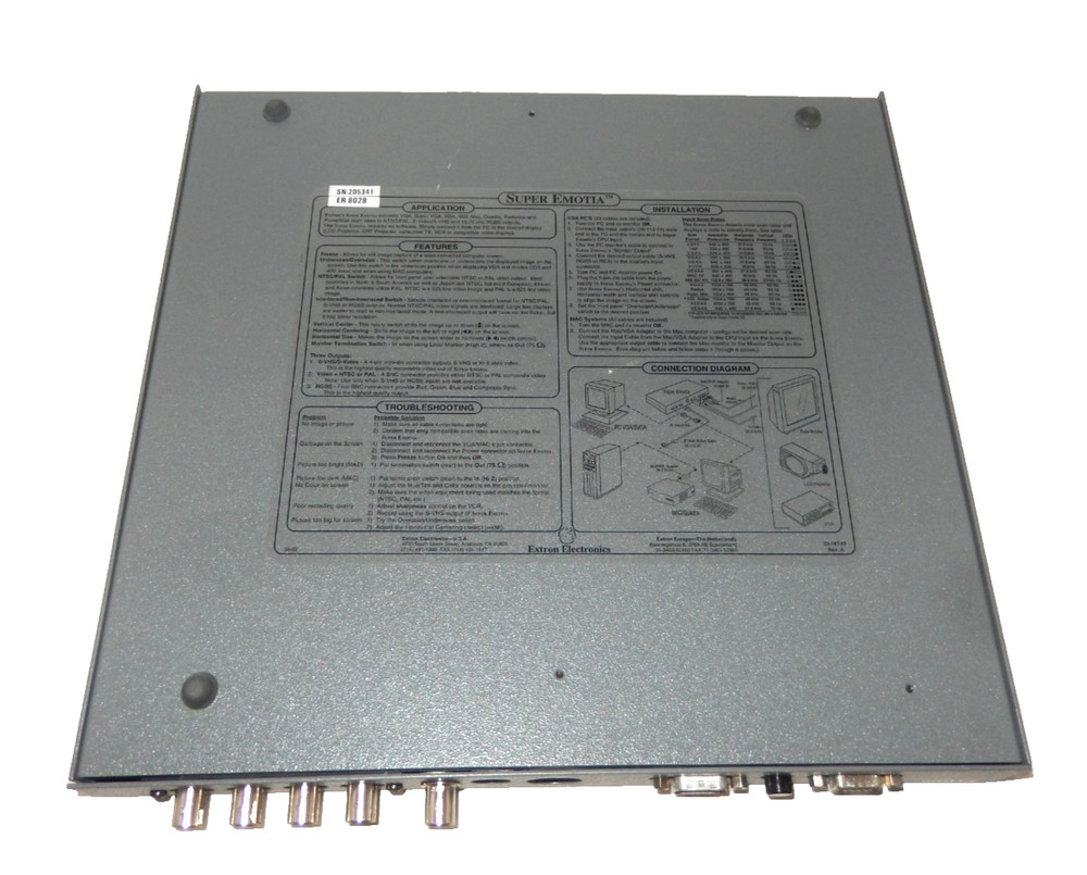 Extron Super Emotia Video Processor Down Scaler With Power Supply & Cables
