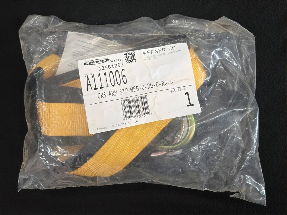 Werner 6ft Cross Arm Strap (Web, O-Ring, D-Ring) A111006