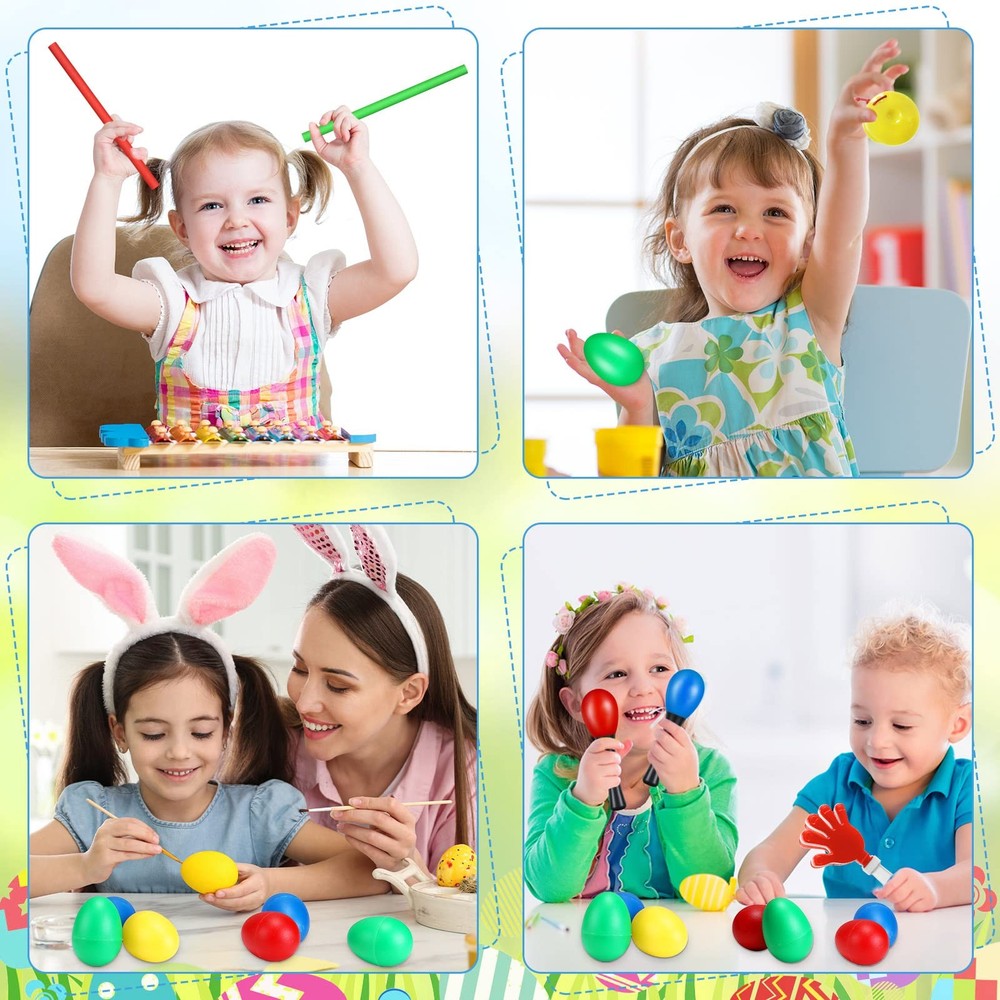 120 Pcs Musical Instruments Learning Percussion Toy Include 24 Plastic Egg Sh...