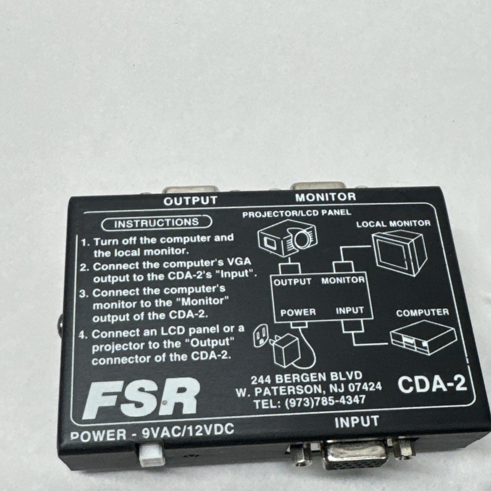 FSR CDA-2 Computer Video Distribution Amplifier With Power Supply