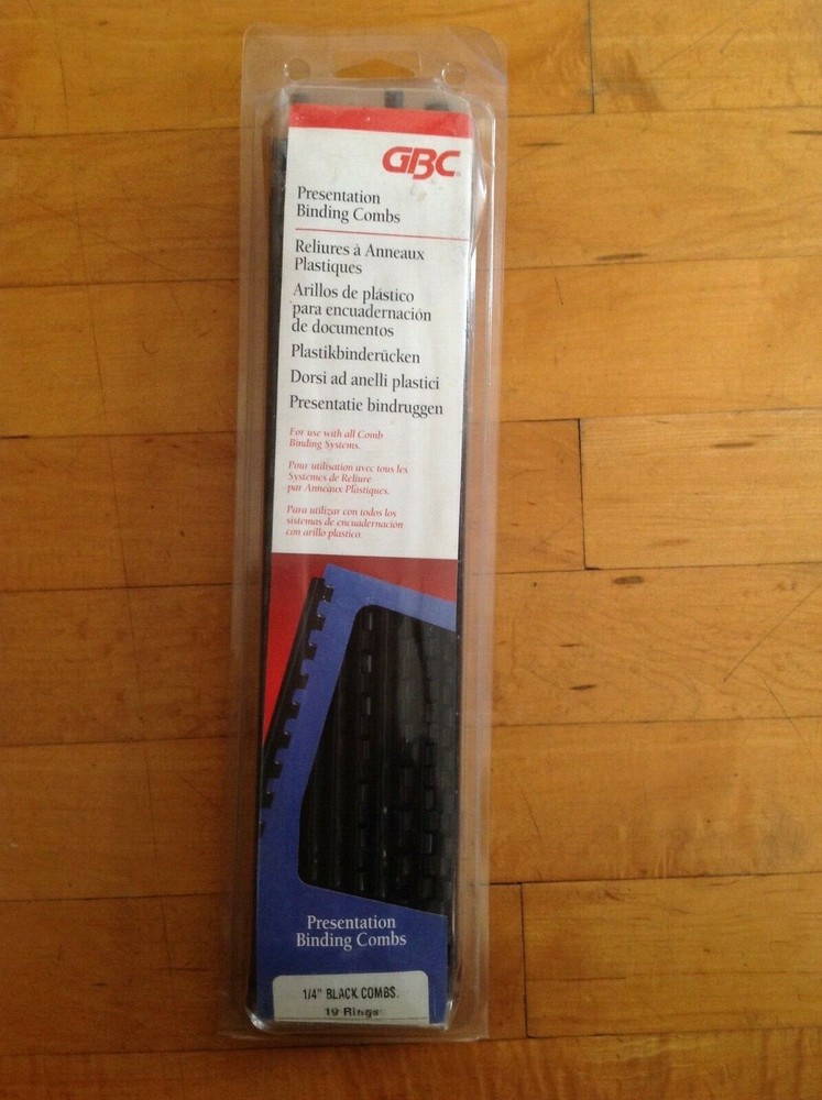 GBC Presentation Binding  Combs Spines 1/4 -0.25 "Inch Black  50 Count