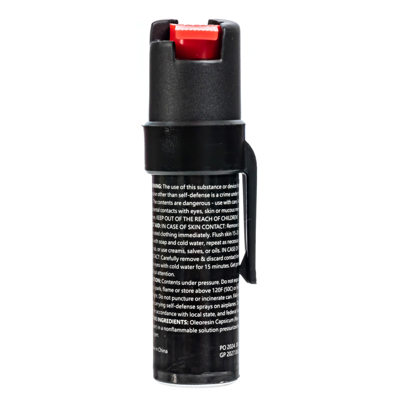 2 Pack Burn Pepper Spray 0.84 fl oz Self Defense Security Belt Clip & Twist Top